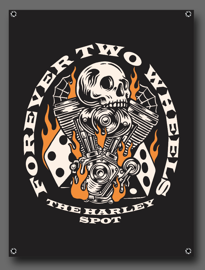 The Harley Spot Forever Two Wheels Shop Banner